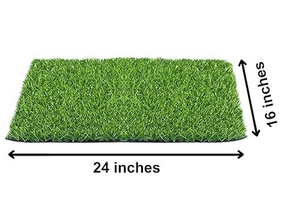 Blenzza Deco™ Anti Skid Artificial Grass mat for Balcony Doormat (16X24Inch) Green Pack of 1